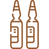 Um desenho de duas garrafas de cerveja em um fundo branco.